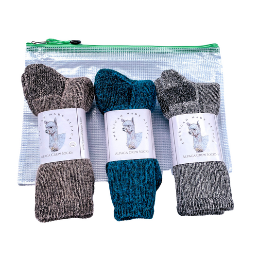 Alpaca Crew Sock Bundle With Free Water Resistant Pouch