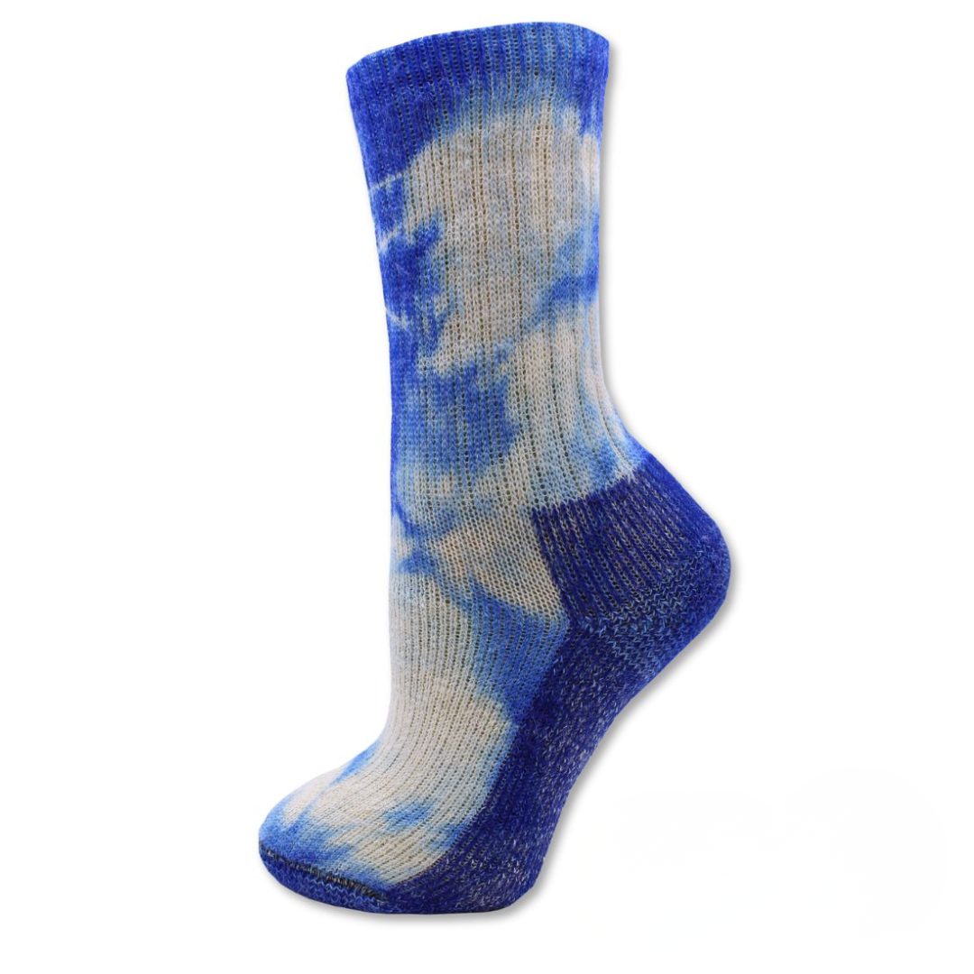 Color blocked Alpaca Crew Socks, Heavy Weight Sock with Reinforced Heels and Toes