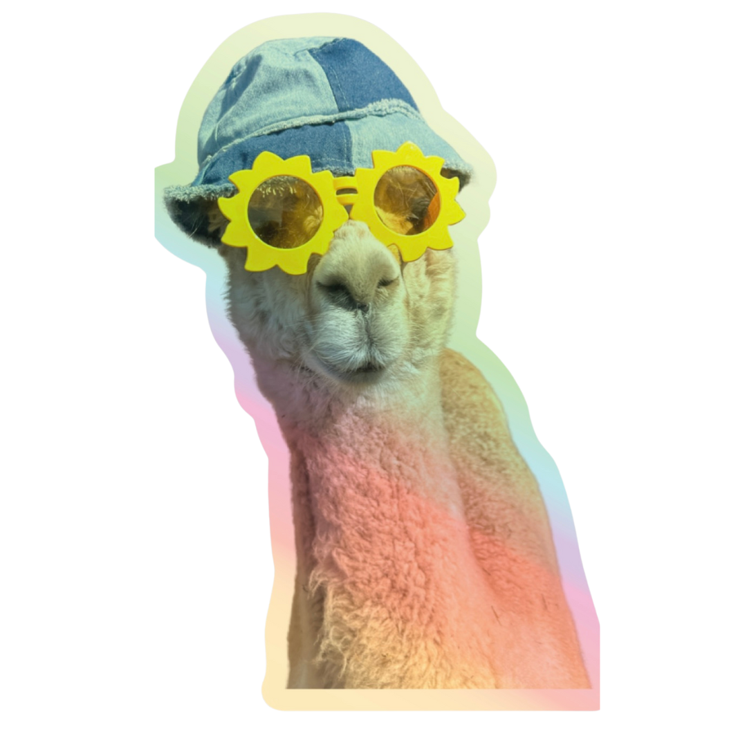 Holographic Alpaca Stickers