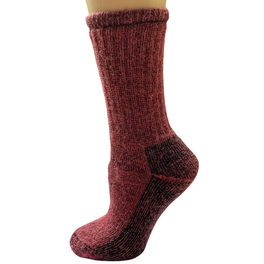 Alpaca Crew Socks - Heavy Weight Sock, Reinforced Heels & Toes, Moisture Wicking