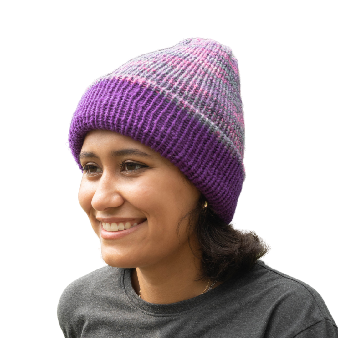 Picasso Alpaca and Merino Reversible Beanies