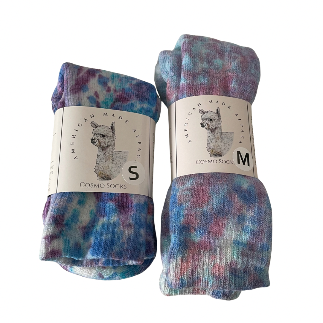 Hand Dyed Cosmo Socks - Alpaca and Wool Blend Mid Weight Socks