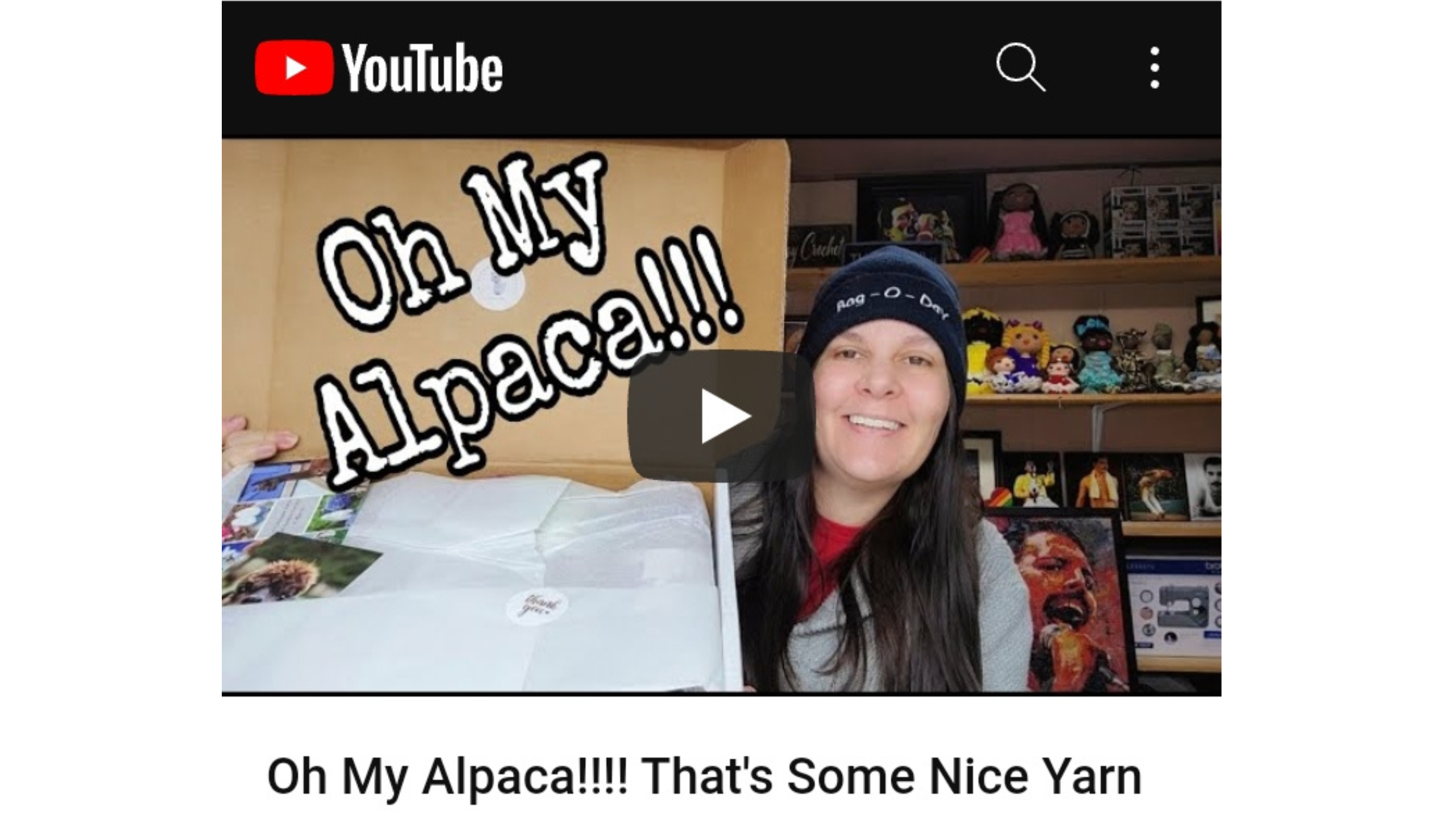Load video: Crystal from Bag O&#39;Day crochet reviewing our alpaca yarn