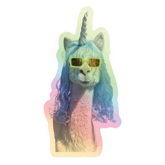 Holographic Alpaca Stickers