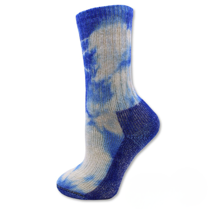 Color blocked Alpaca Crew Socks, Heavy Weight Sock with Reinforced Heels and Toes