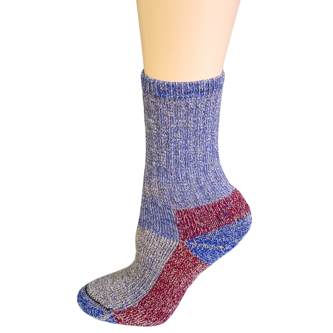 Color blocked Alpaca Crew Socks, Heavy Weight Sock with Reinforced Heels and Toes