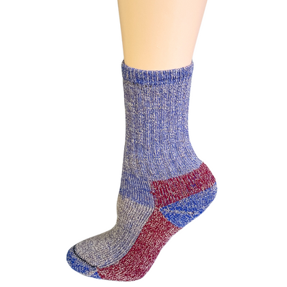 Color blocked Alpaca Crew Socks, Heavy Weight Sock with Reinforced Heels and Toes