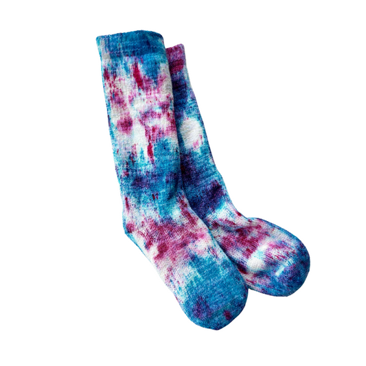 AMA Hand Dyed Cosmo Crew Socks - Summer Sky