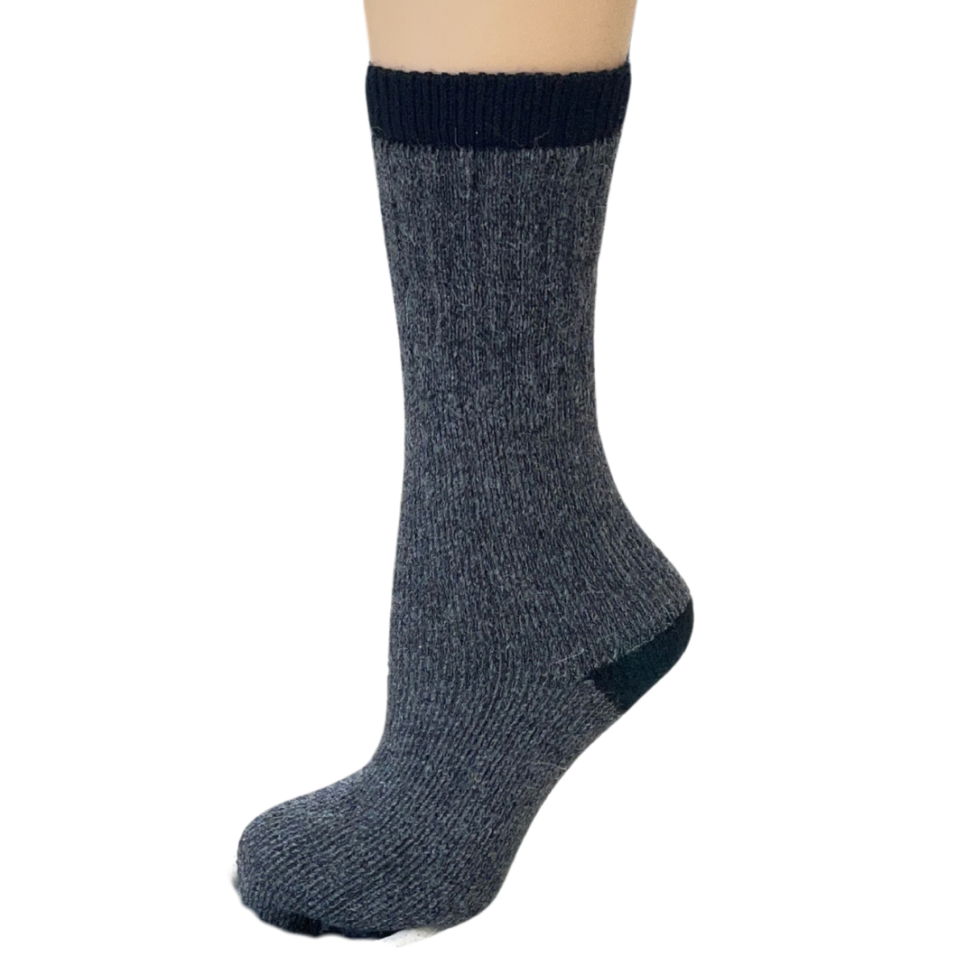 Licorice Alpaca Crew Socks Medium - Heavy Weight