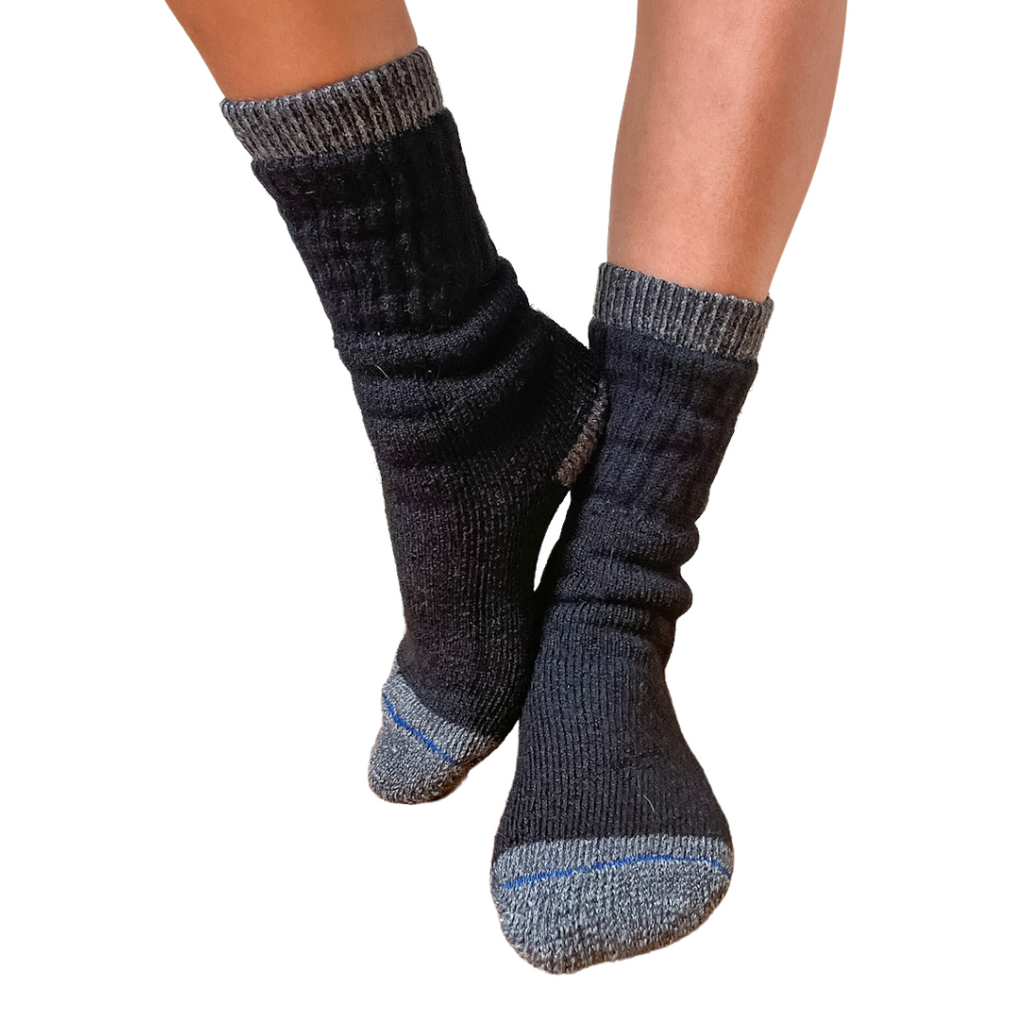 Licorice Alpaca Crew Socks Medium - Heavy Weight