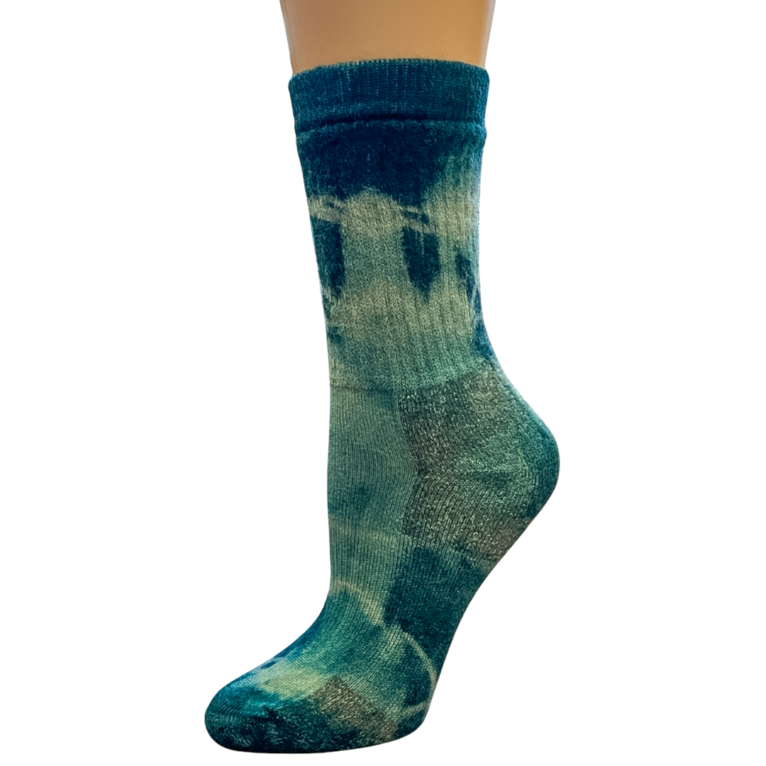 Lotus Tie Dye Crew Socks - Medium Weight Assorted Fun Color Combinations
