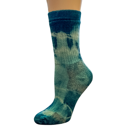 Lotus Tie Dye Crew Socks - Medium Weight Assorted Fun Color Combinations