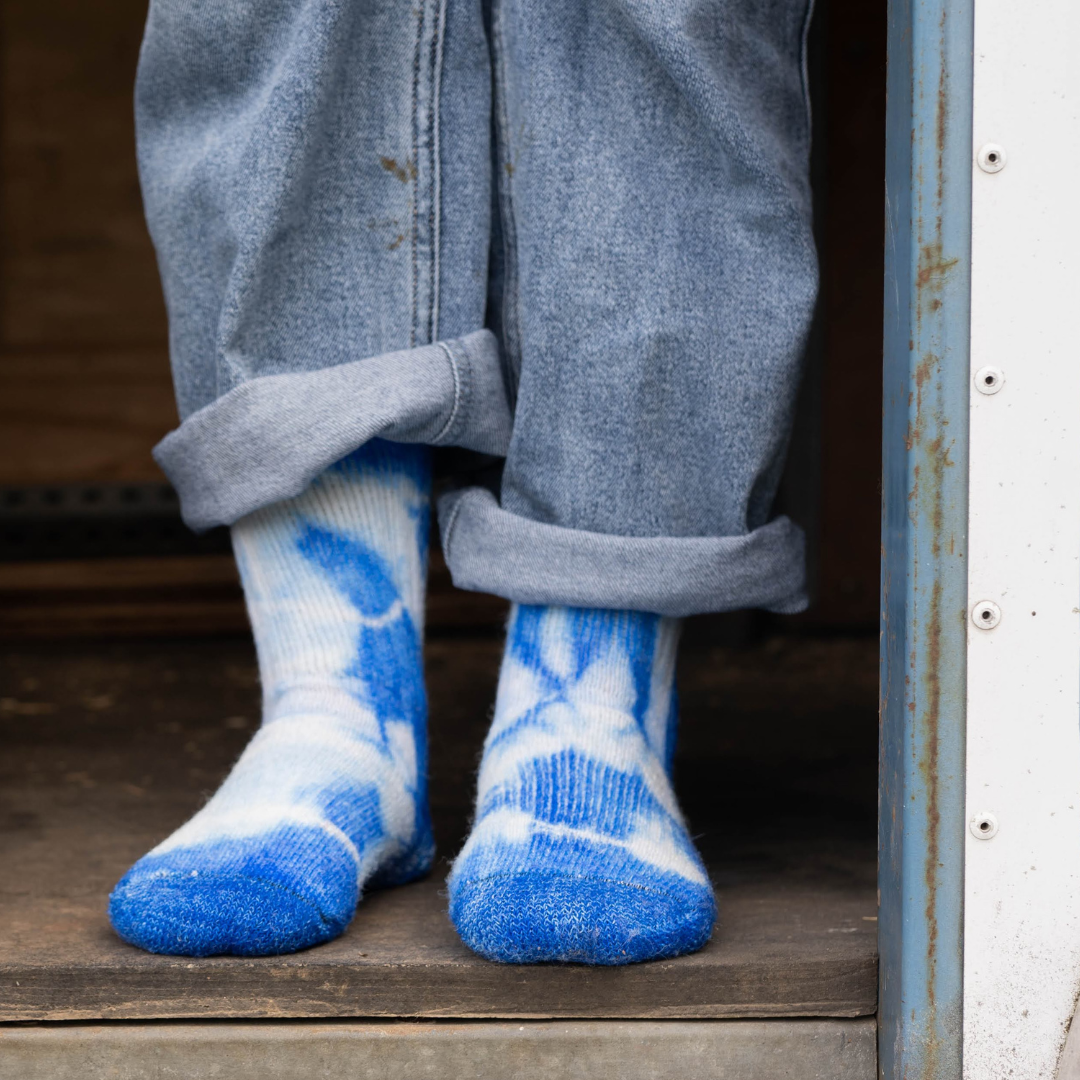 Lotus Tie Dye Crew Socks - Medium Weight Assorted Fun Color Combinations