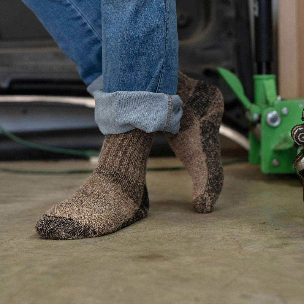 Alpaca Crew Socks - Heavy Weight Sock, Reinforced Heels & Toes, Moisture Wicking