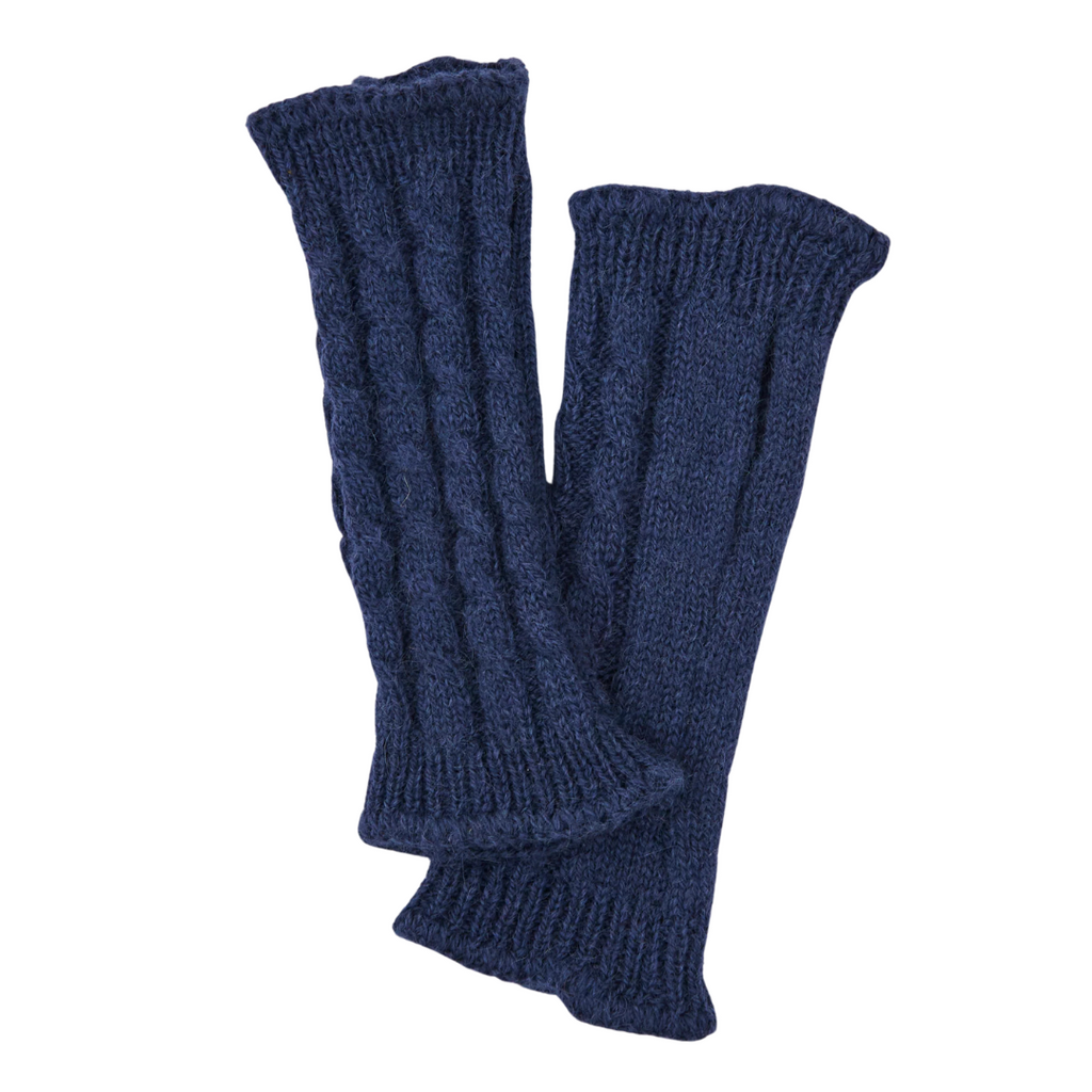 Cable Alpaca Wrist Warmers