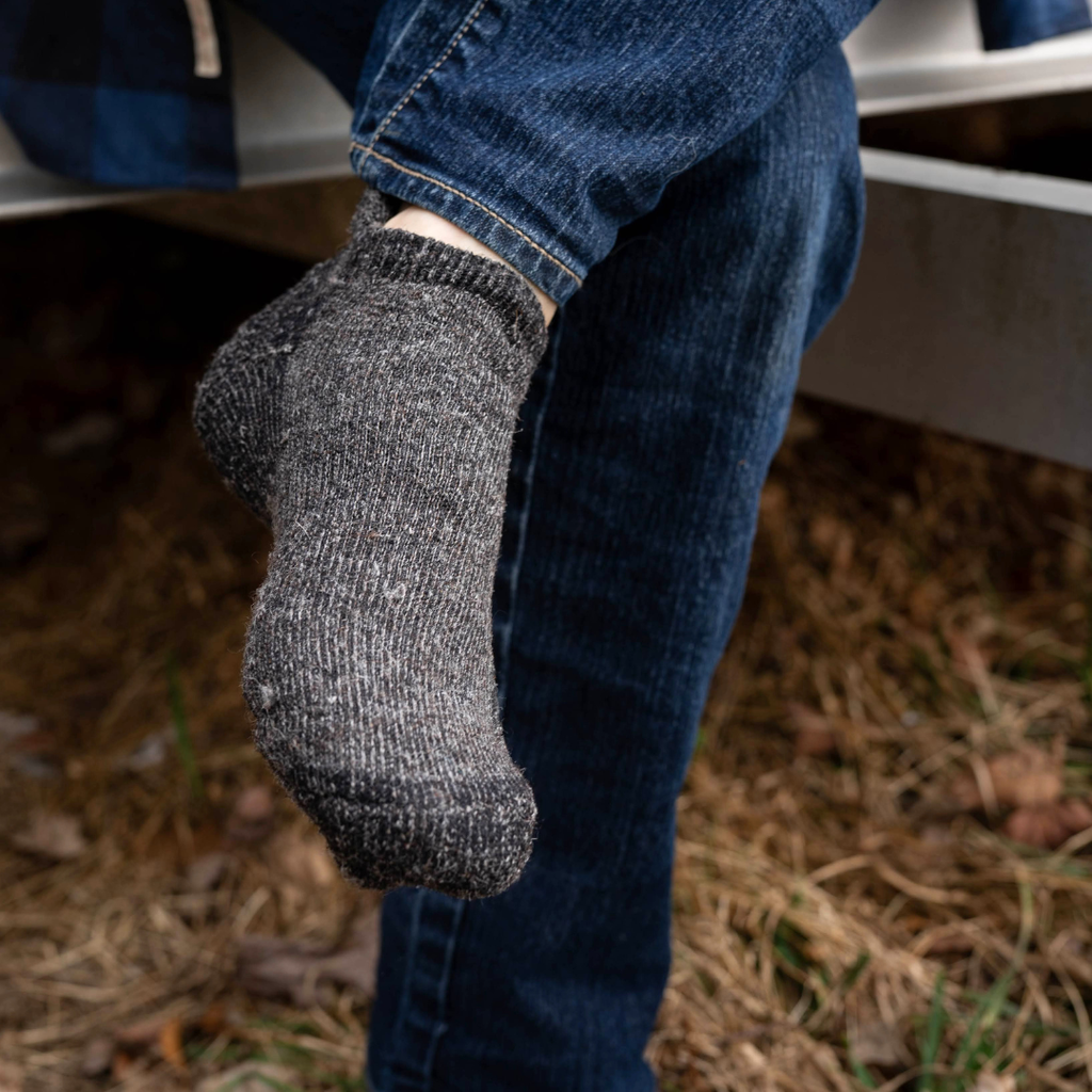 Midweight Ankle Alpaca Sock - Reinforced Heels and Toes, Breatheable Sock