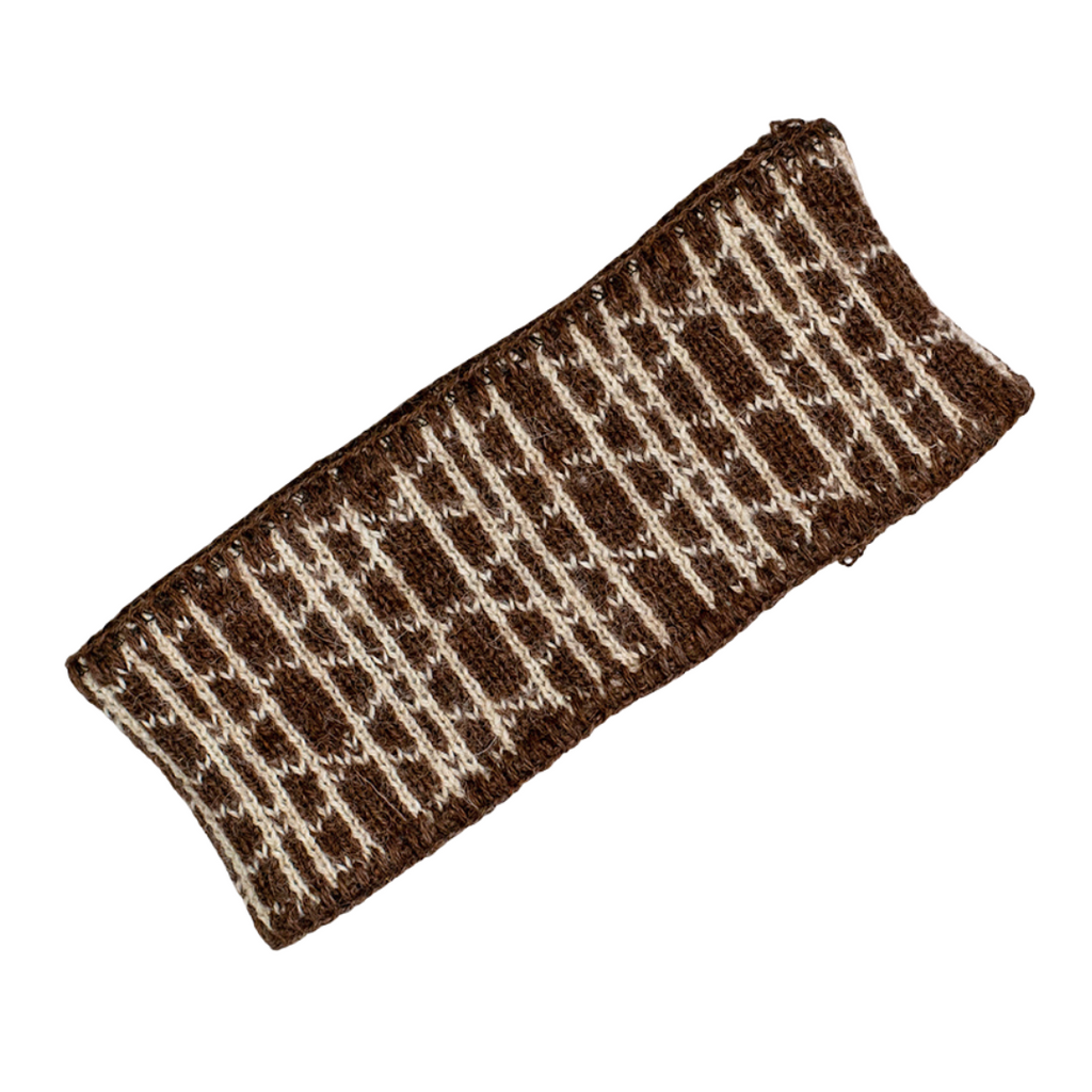 brown and cream headband